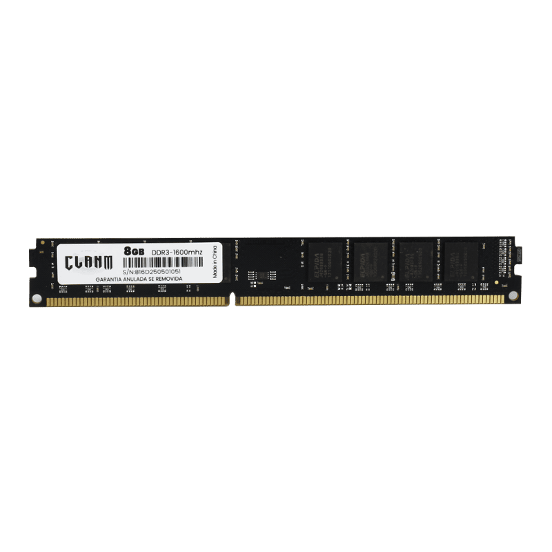 MEMÓRIA RAM CLANM, 8GB, 1600MHz, DDR3, PRETO