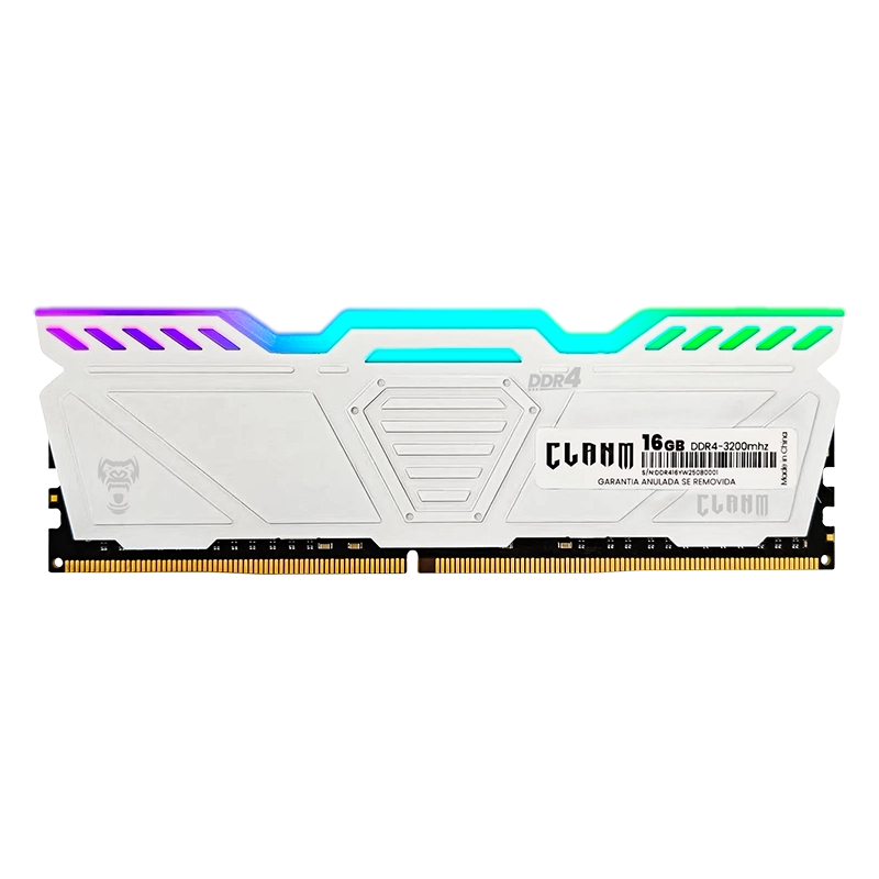 MEMÓRIA CLANM DDR4 16GB – 3200MHz, CL22, BRANCA – RGB