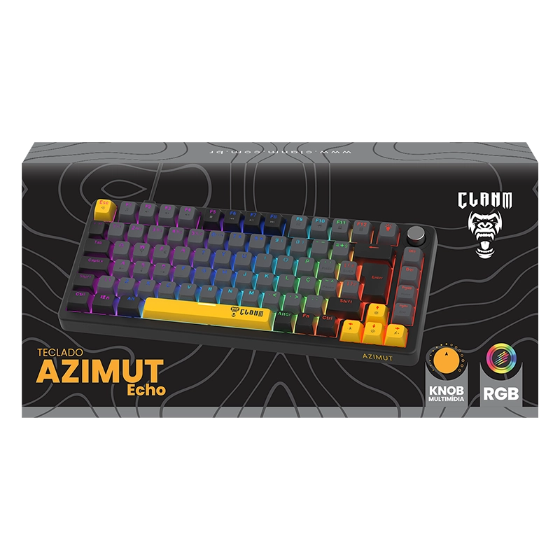 TECLADO GAMER 75% AZIMUT ECHO – MECÂNICO – RGB – CLANM