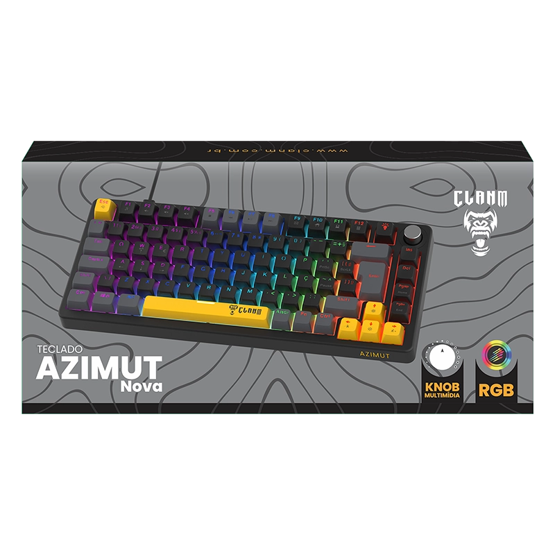 TECLADO GAMER 75% AZIMUT NOVA – MECÂNICO – RGB – CLANM