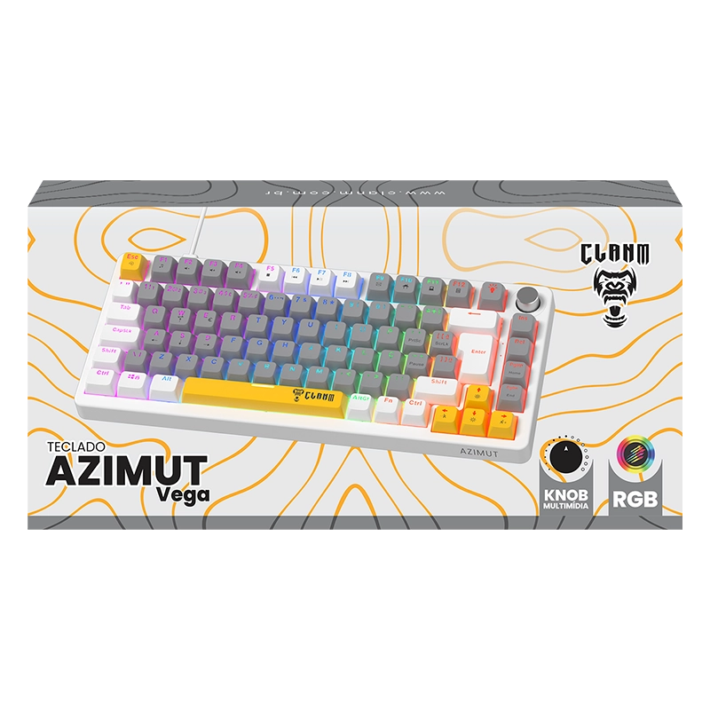 TECLADO GAMER 75% AZIMUT VEGA – MECÂNICO – RGB – CLANM