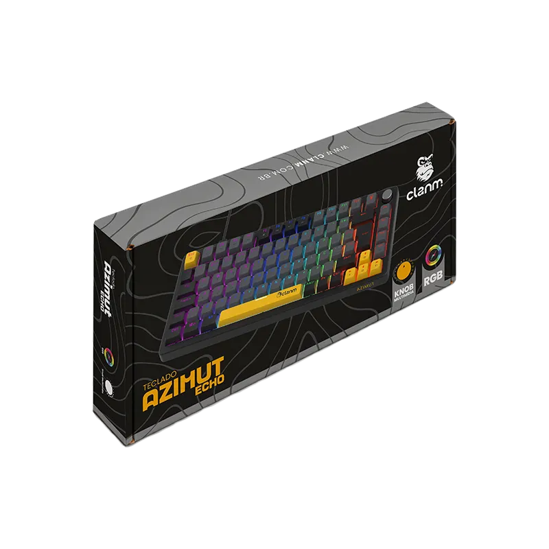 TECLADO GAMER 75% AZIMUT ECHO – MECÂNICO – RGB – CLANM