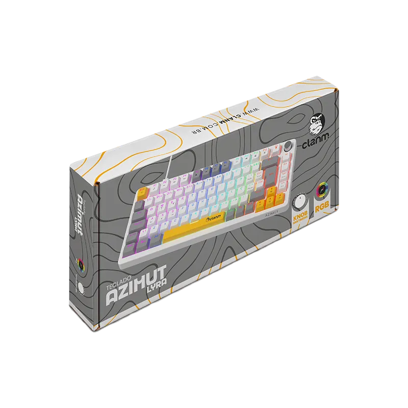 TECLADO GAMER 75% AZIMUT LYRA – MECÂNICO – RGB – CLANM